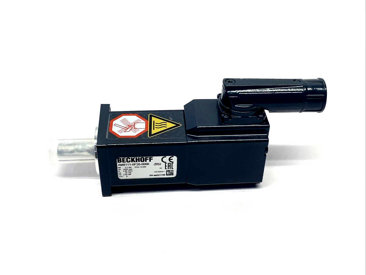 AM8111-0F20-0000 | Beckhoff Servomotor 0.20 Nm 4000rpm 48VDC 0.08kW 40mm Flange - New - Maverick Industrial Sales
