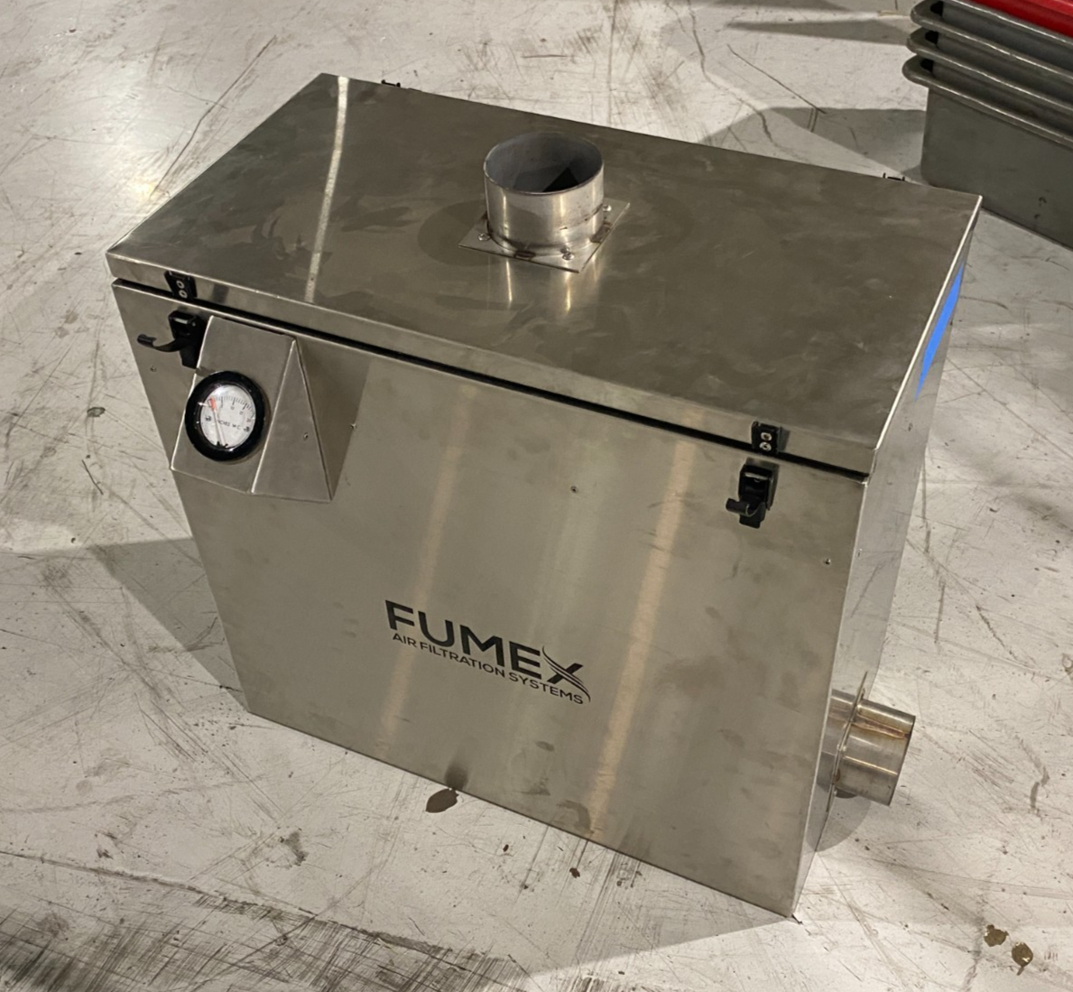 Fumex FB1 High-Capacity Pre-Filter Unit, Stainless Steel, NO CASTER WHEELS - Maverick Industrial Sales
