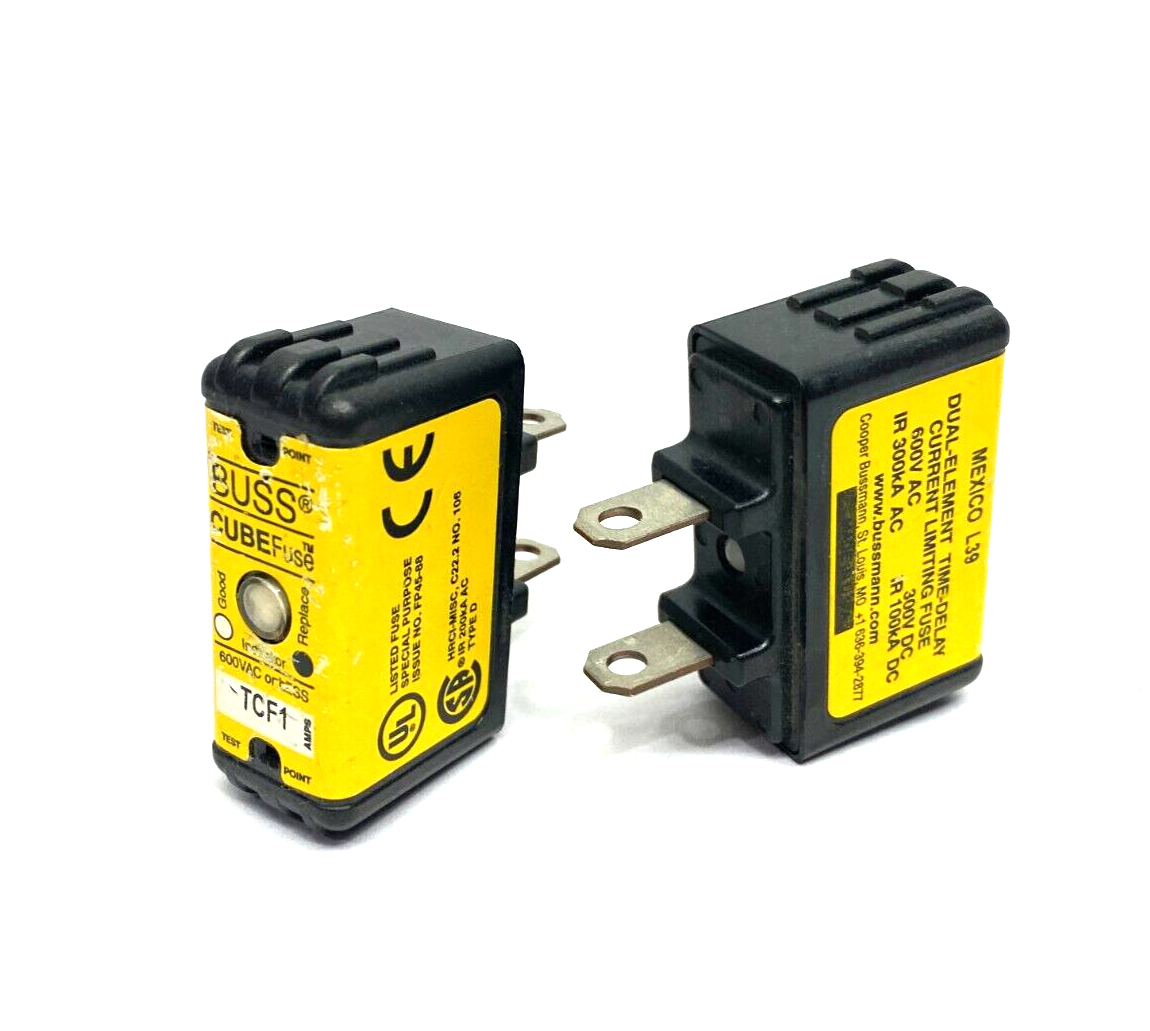 Bussmann TCF1 CUBEFuse Dual Element Time Delay Current Limiting Fuse LOT OF 2 - Maverick Industrial Sales