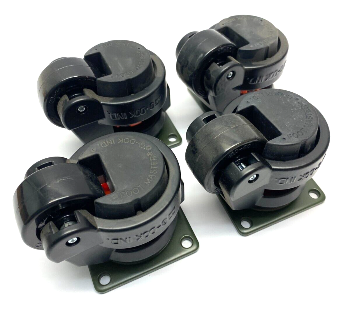 Foot Master GD-60-F-NYN-FBL Mounted Swivel Leveling Caster 50mm BOX OF 4 - Maverick Industrial Sales