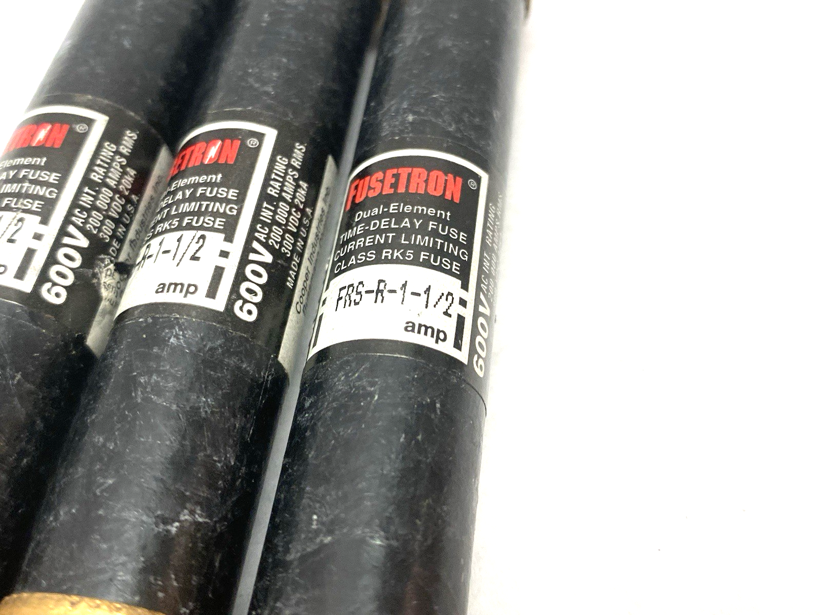FRS-R-1-1/2 | Bussmann Fusetron Dual-Element Time Delay Fuse Class RK5 LOT OF 3 - New Other - Maverick Industrial Sales
