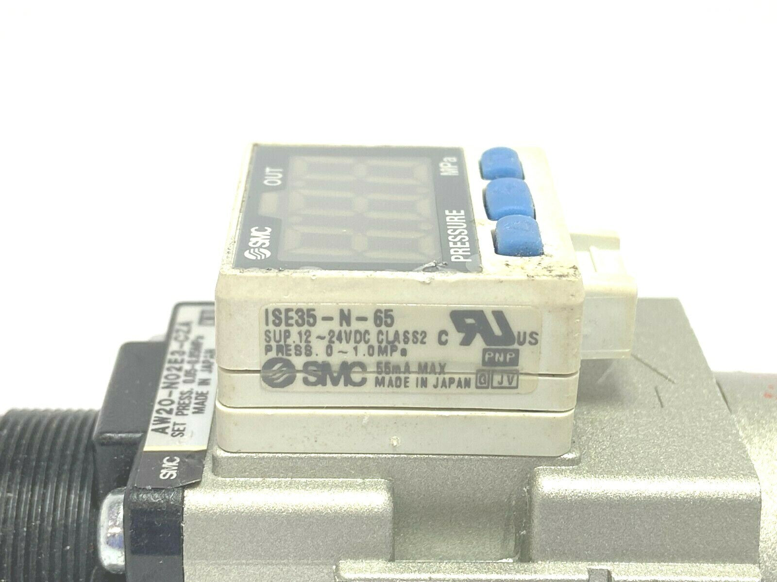 SMC AW20-N02E3-CZA Pneumatic Filter With ISE35-N-65 Pressure Switch - Maverick Industrial Sales