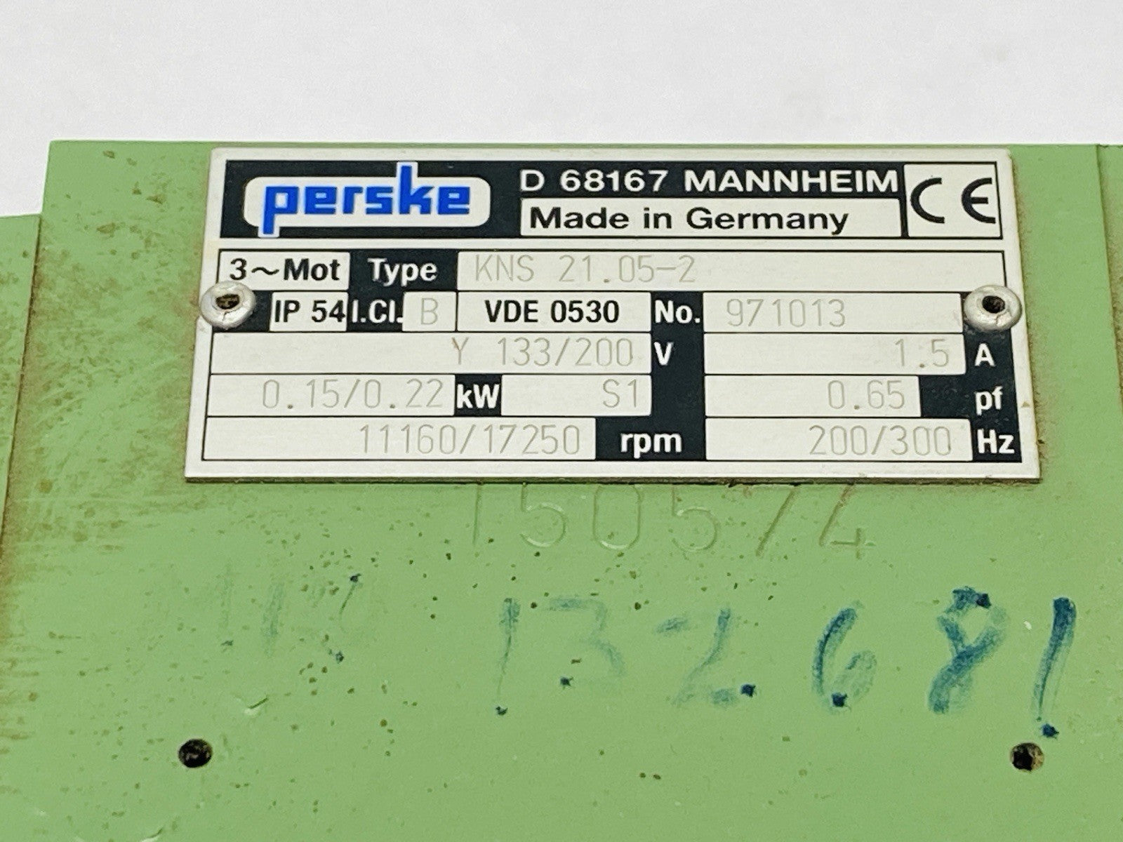Perske KNS 21.05-2 Spindle Motor 0.22kW 17250RPM 1.5A 200V - Maverick Industrial Sales