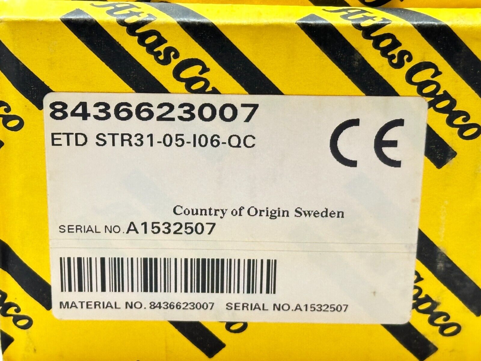 Atlas Copco ETD STR31-05-106-QC Straight Cable Nutrunner Tensor STR 8436 6230 07 - Maverick Industrial Sales