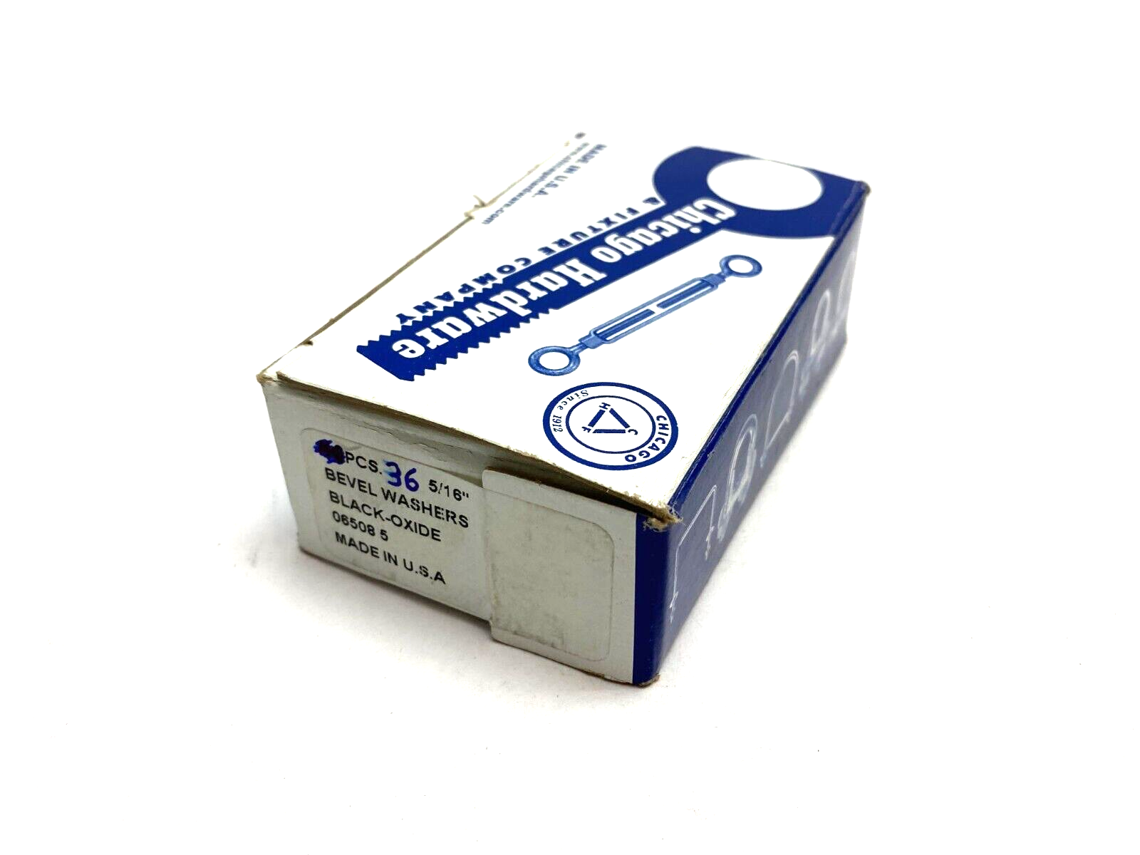 Chicago Hardware 065085 Black-Oxide Square Bevel Washer 5/16" BOX OF 36 - Maverick Industrial Sales