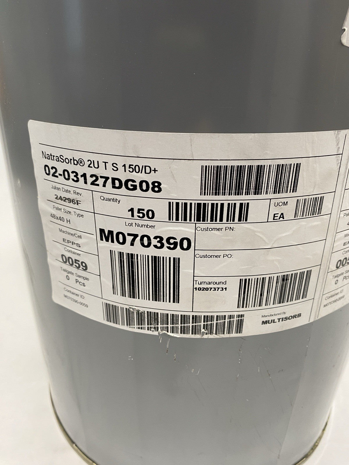 Natrasorb 02-03127DG08 2U T S 150/D+ Pail of 150 PCS MFD: 6/29/24 - Maverick Industrial Sales