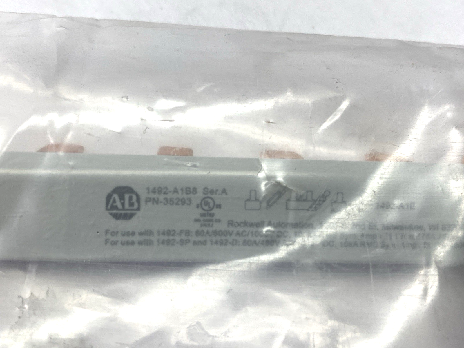 1492-A2B8 | Allen Bradley Ser. A Fuse Holder Bus Bar 1-Pole 57-Pin - New - Maverick Industrial Sales
