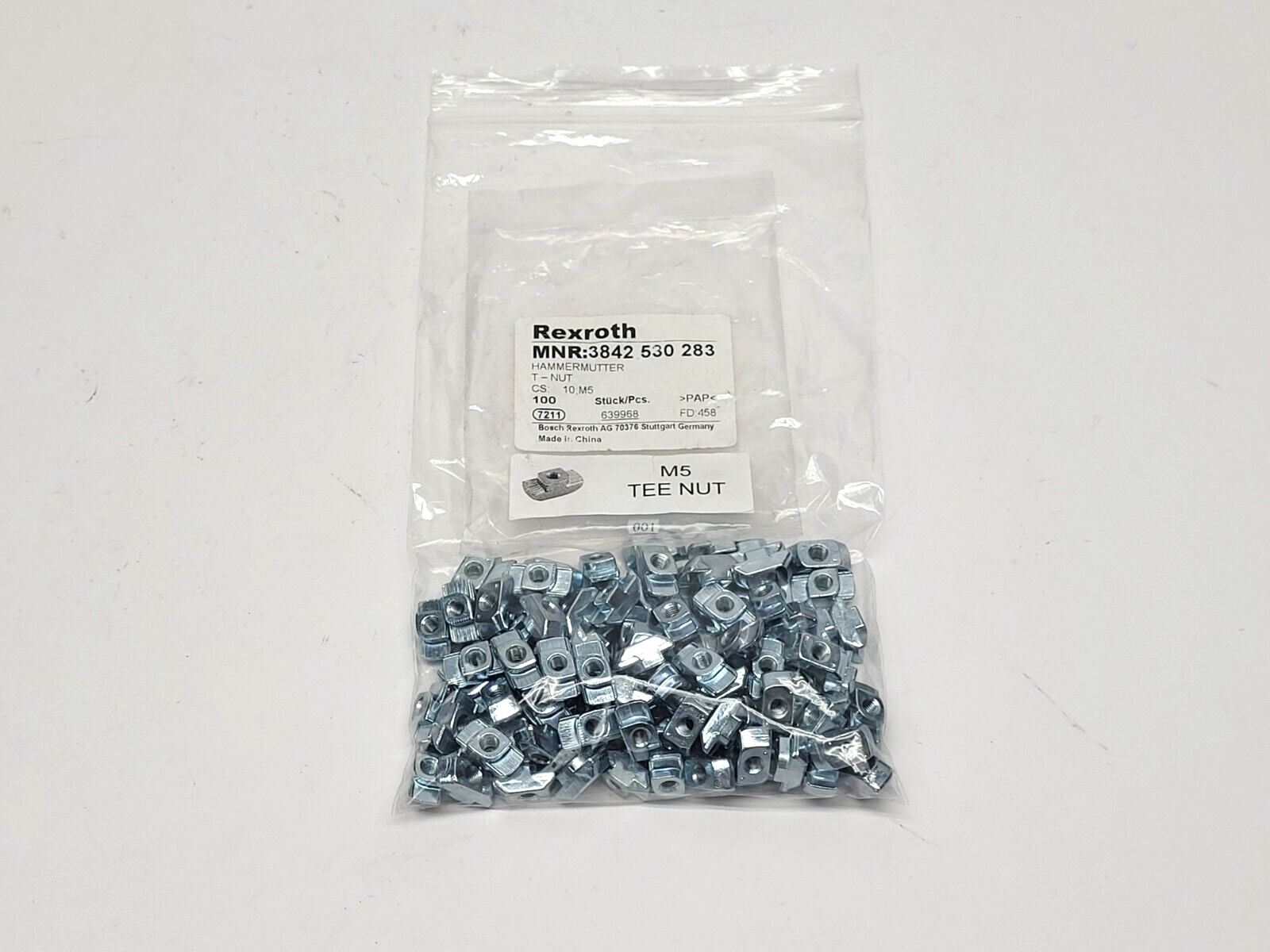 Rexroth 3842530283 M5 Tee Nut LOT OF 100 - Maverick Industrial Sales