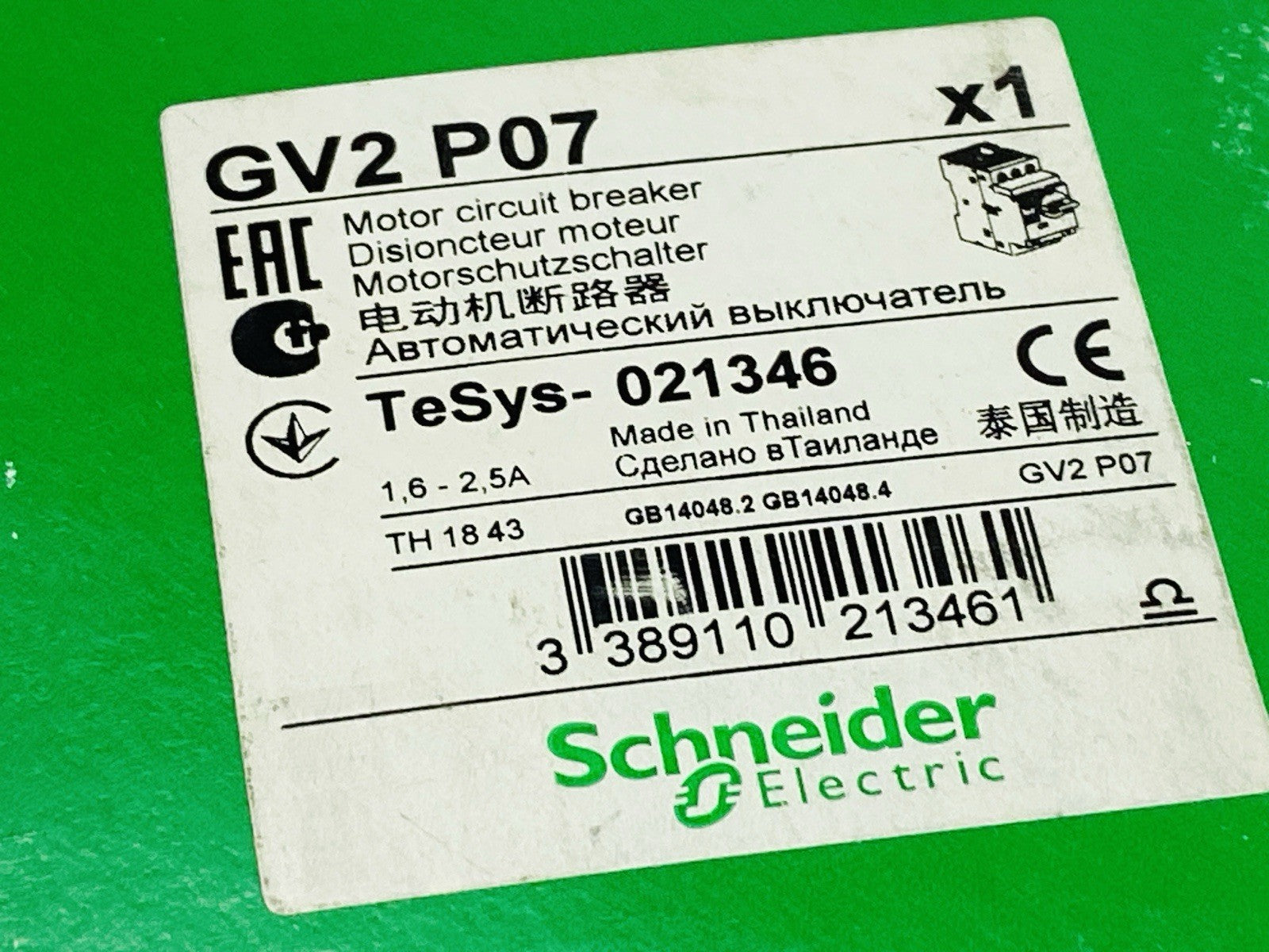 Schneider Electric GV2 P07 Manual Starter And Protector 1.6-2.5A 690V - New – Open box - Maverick Industrial Sales