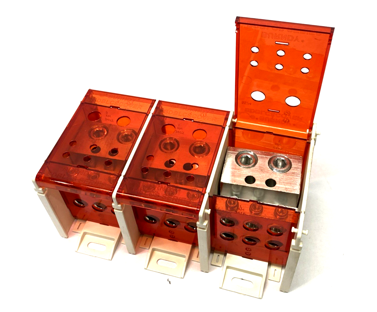 BDBLCS4K3FS | Burndy 3-Pole Power Distribution Block 600V 620A CU9AL - New – Open box - Maverick Industrial Sales