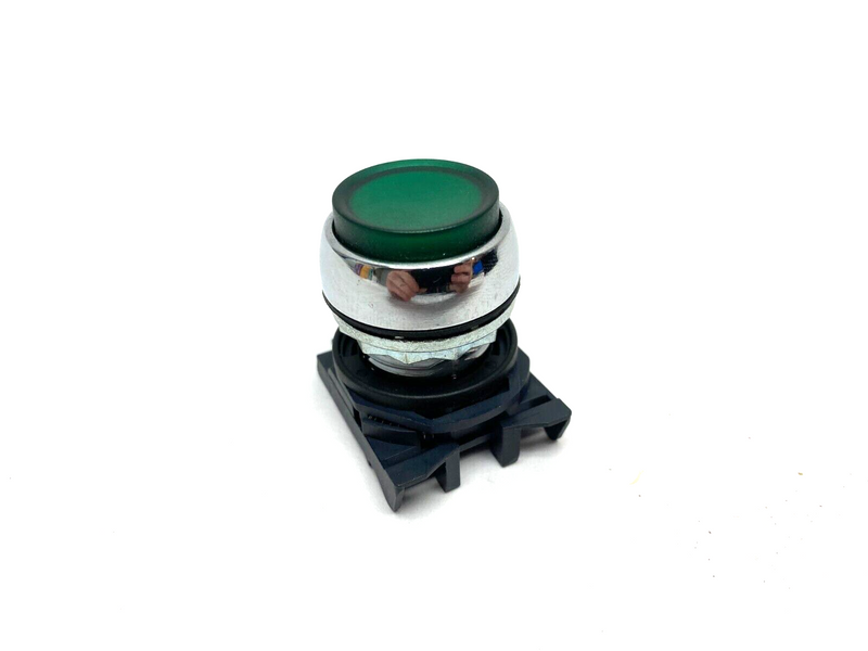 Allen Bradley 800FM-LE3 Extended Illuminated Pushbutton Green w/ Plastic Collar - Maverick Industrial Sales