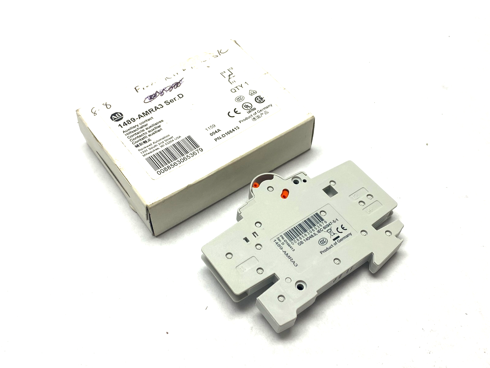 Allen Bradley 1489-AMRA3 Ser. D Auxiliary Contact - Maverick Industrial Sales