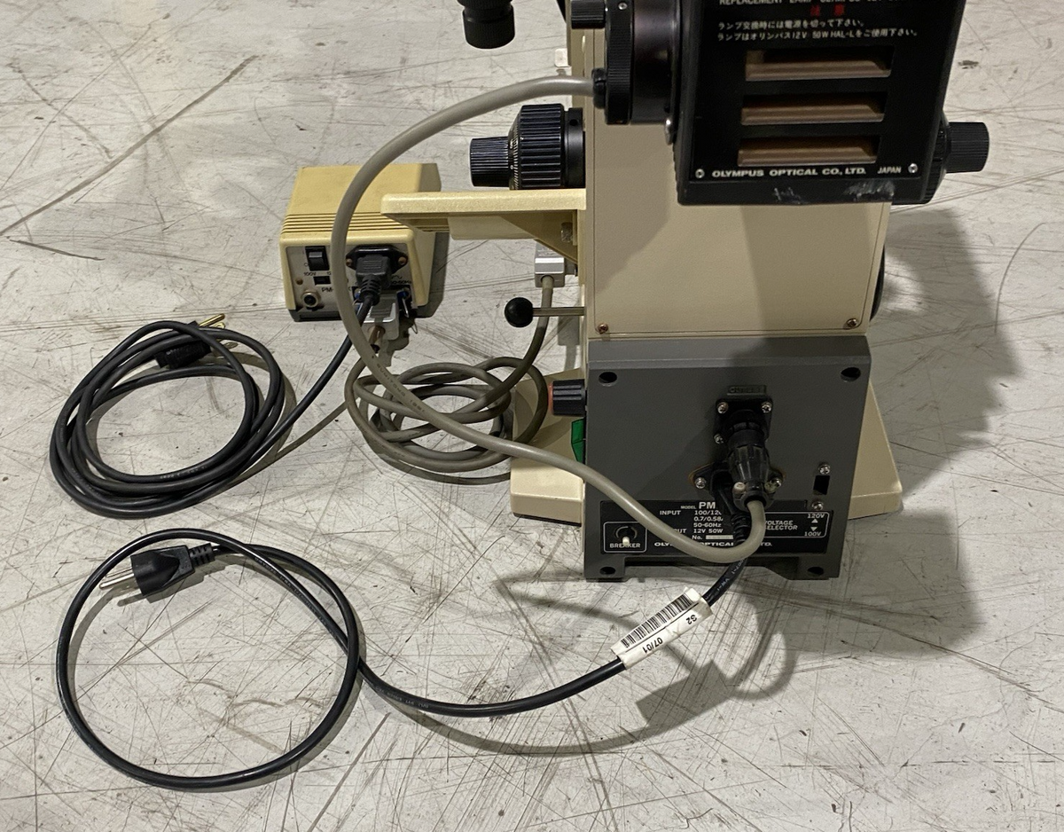 PME 3 | Olympus Metallurgical Microscope, 5-Position Scope Head, TH3 Power Supply - Used - Maverick Industrial Sales