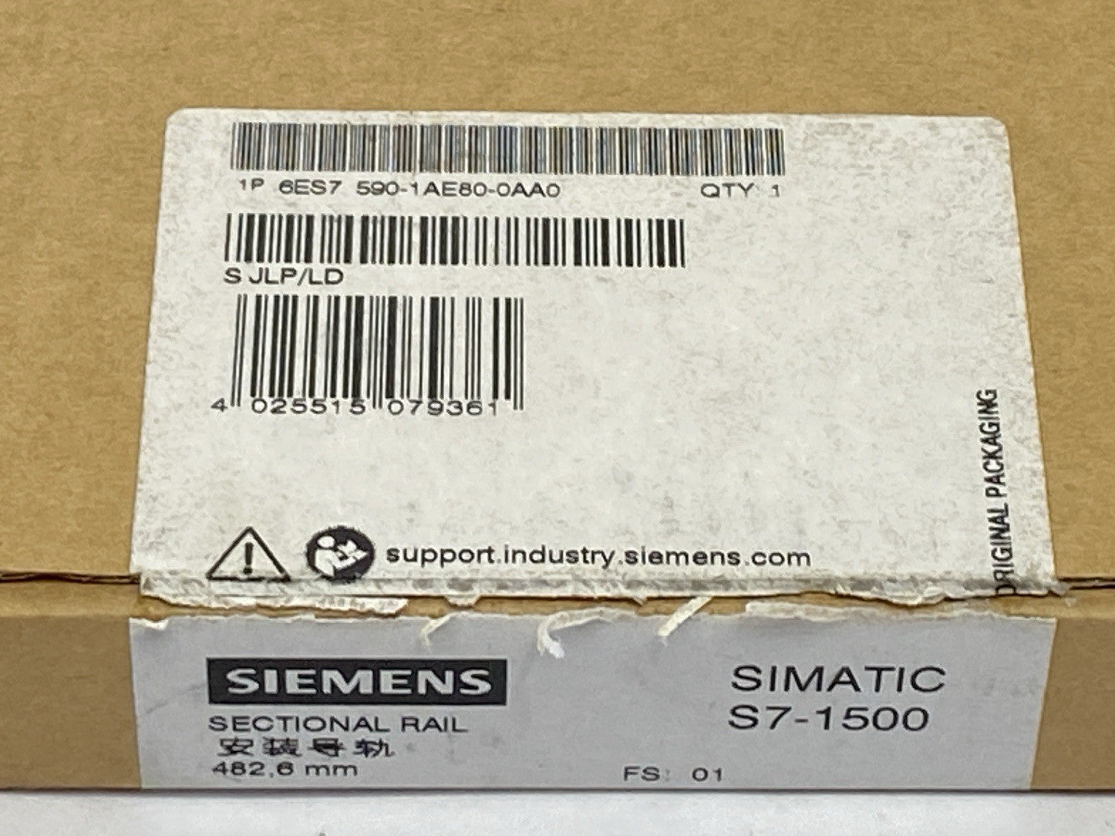 Siemens 6ES7590-1AE80-0AA0 SIMATIC S7-1500 Sectional Mounting Rail - Maverick Industrial Sales