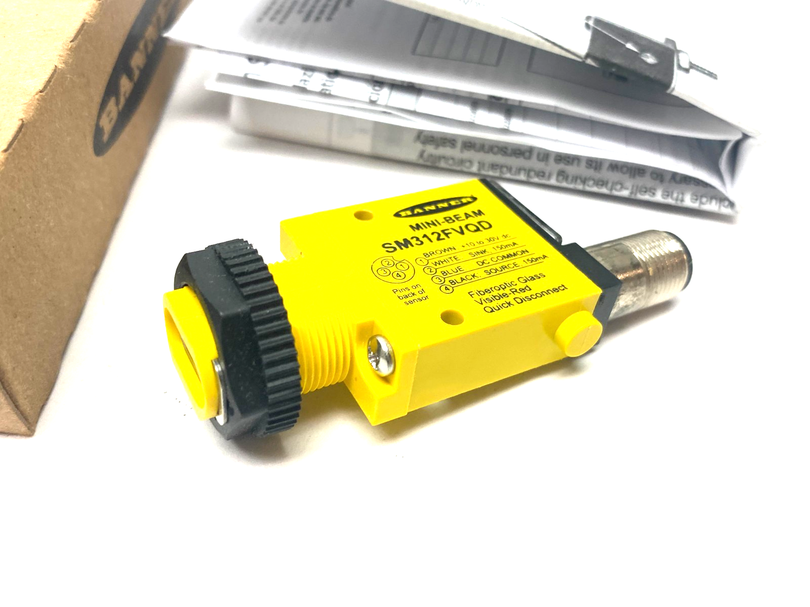 Banner SM312FVQD MINI-BEAM Fiber Optic Amplifier Visible Red 650nm Glass 26990 - Maverick Industrial Sales