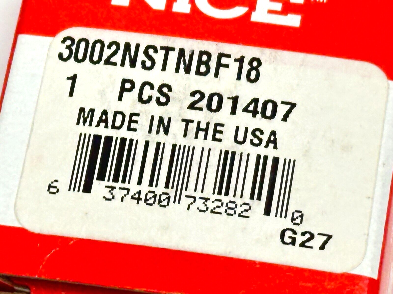 Nice 3002NSTNBF18 Ball Bearing 201407 - Maverick Industrial Sales