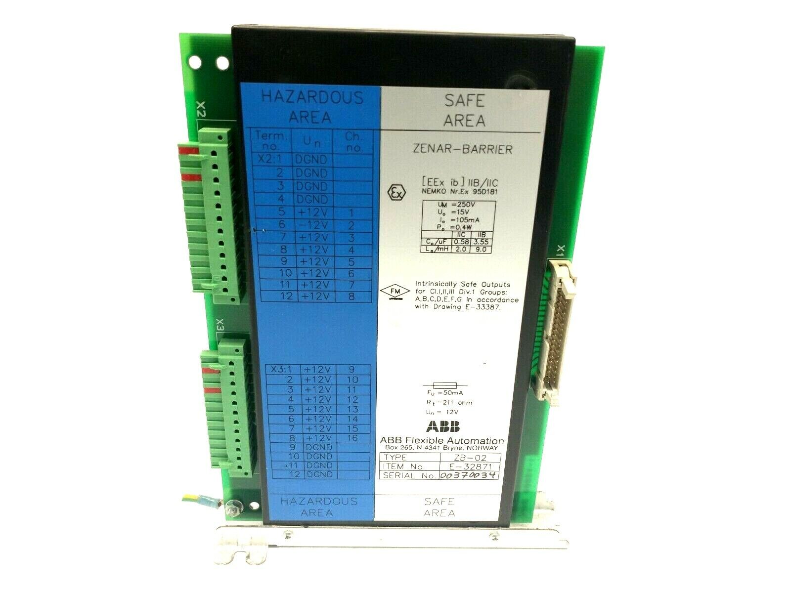 ABB ZB-02 Flexible Automation Zenar-Barrier Module E-32871 - Maverick Industrial Sales