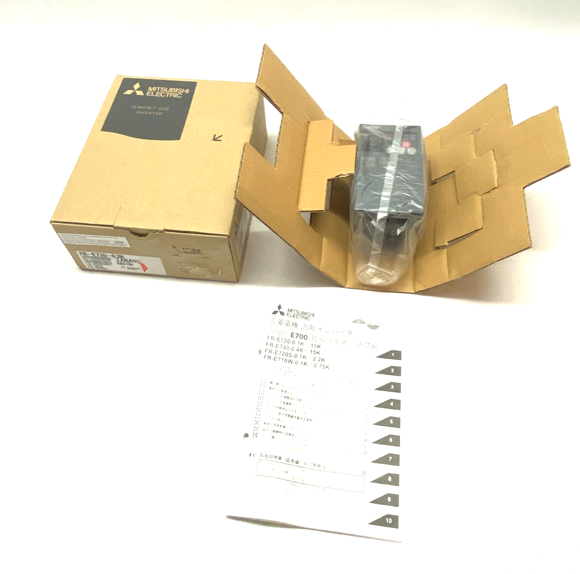 Mitsubishi FR-E720-0.2K Variable Frequency Drive 3PH, 0.2kW 1/4HP 220/230VAC - Maverick Industrial Sales