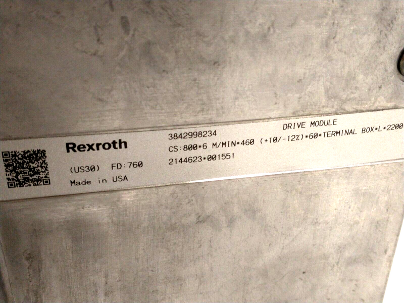 Bosch Rexroth 3842998234 VPLUS Drive Module AS 2/R-2200 800MM NO MOTOR OR COVER - Maverick Industrial Sales