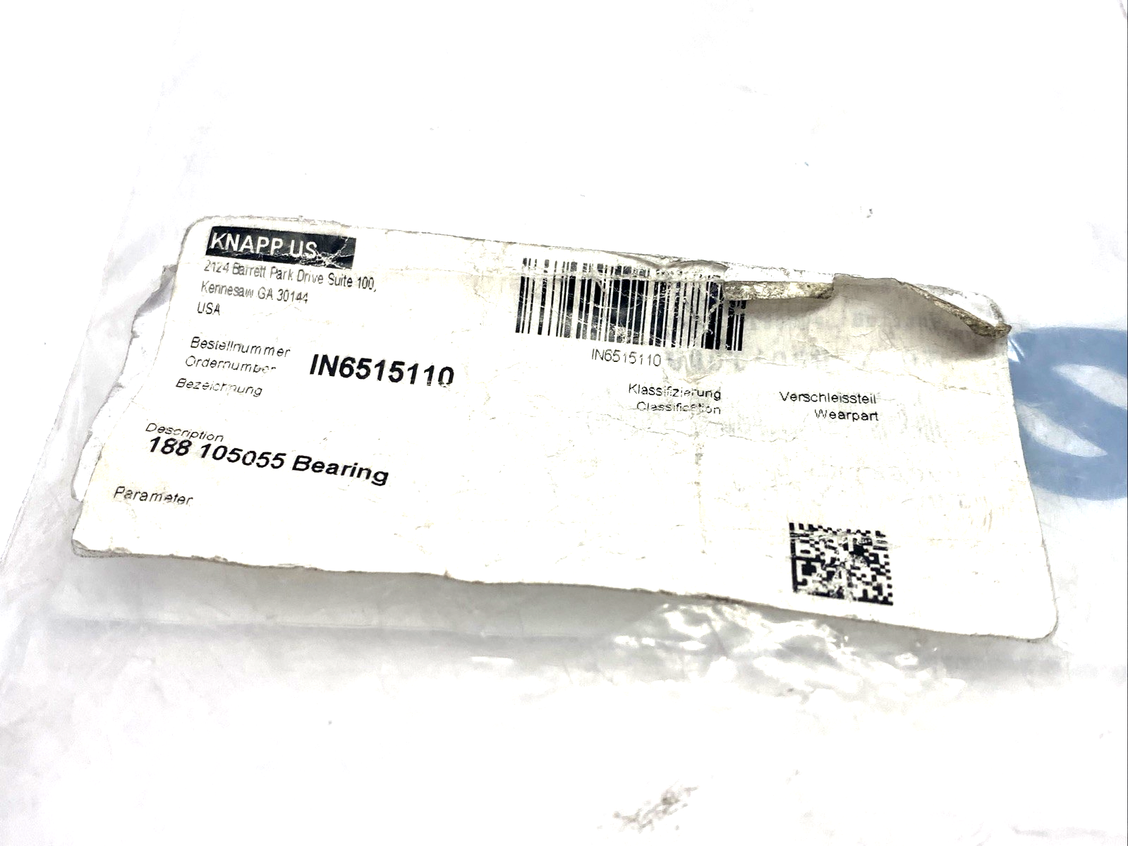 Knapp 188 105055 Bearing 10mm ID 30mm Major OD 20mm Minor OD IN6515110 LOT OF 4 - Maverick Industrial Sales