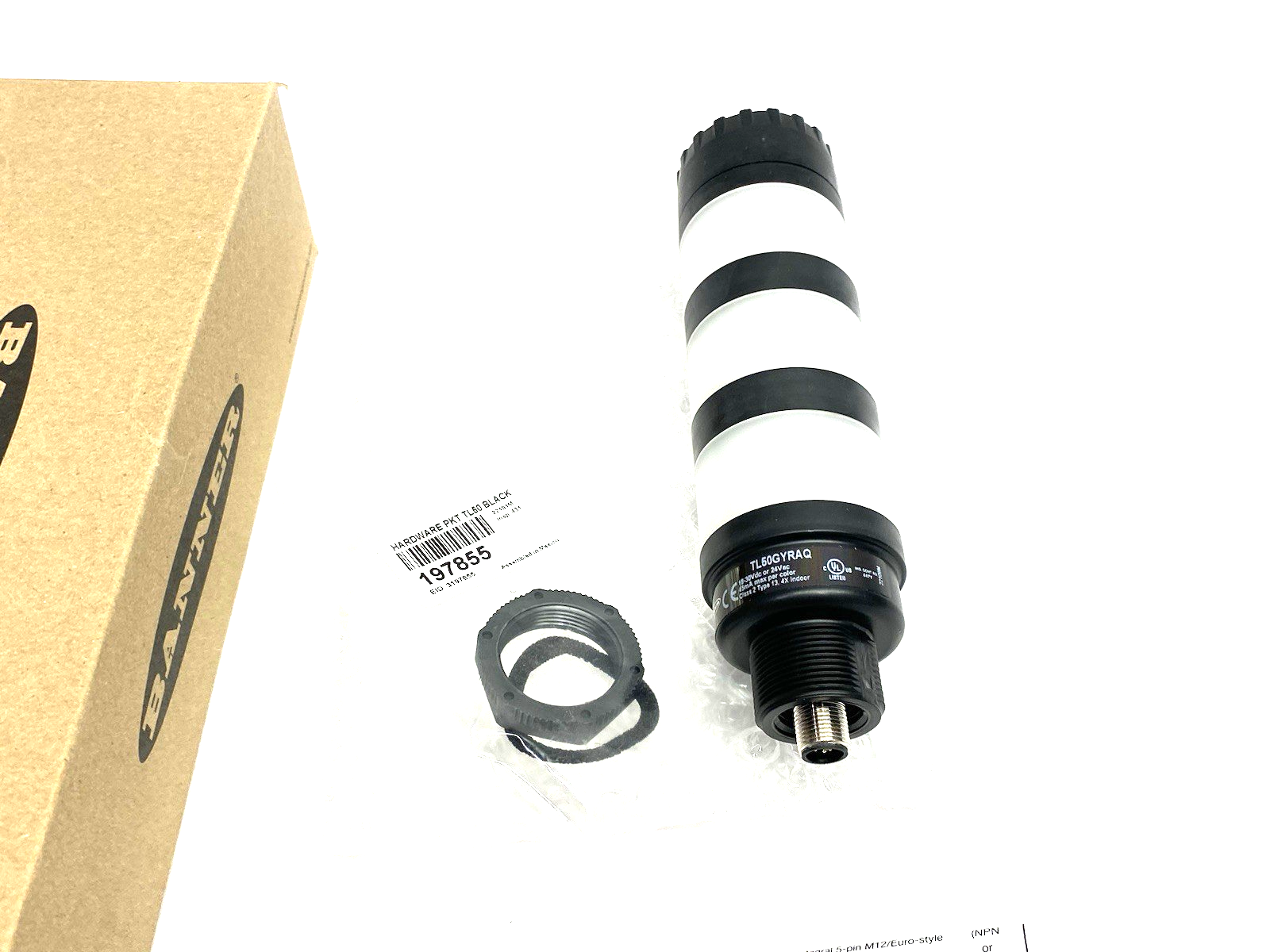 Banner TL50GYRAQ Core Series 50mm LED Tower Light w/ Audible Ind. 3-Color 83214 - Maverick Industrial Sales