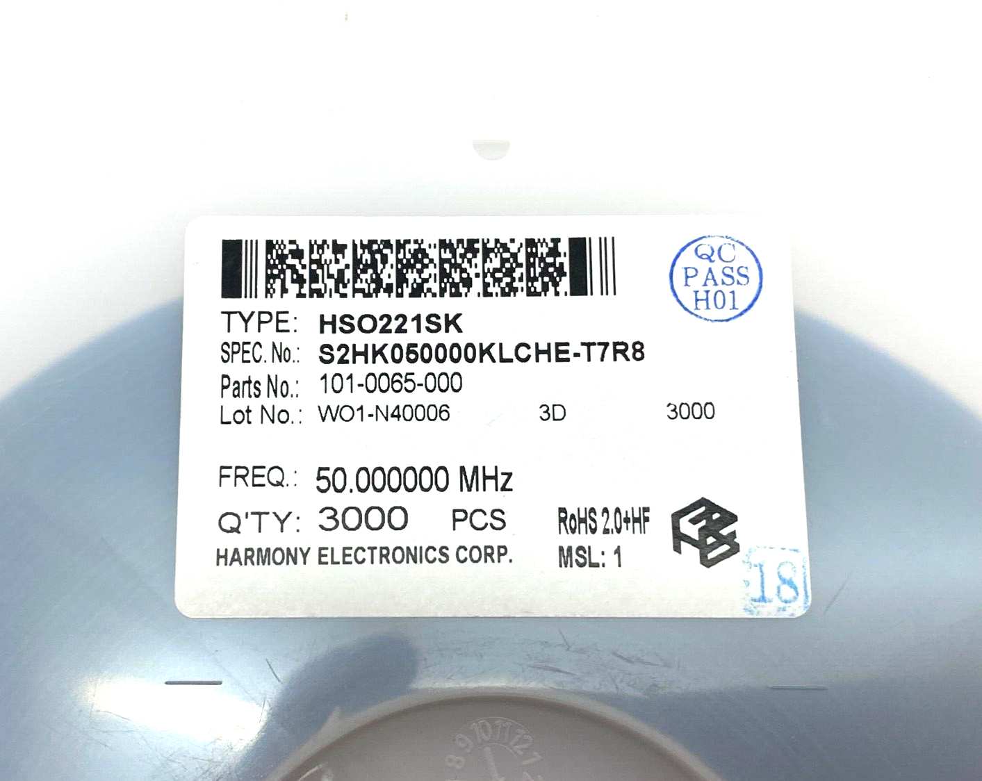 Harmony Electronics HSO221SK Crystal Oscillator 50MHz Frequency WHEEL OF 3000 - Maverick Industrial Sales