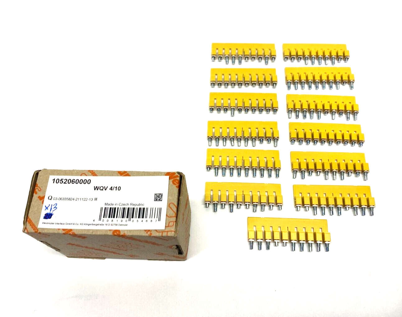 Weidmüller 1052060000 Terminal Block Cross Connector 10-Pole WQV 4/10 BOX OF 13 - Maverick Industrial Sales