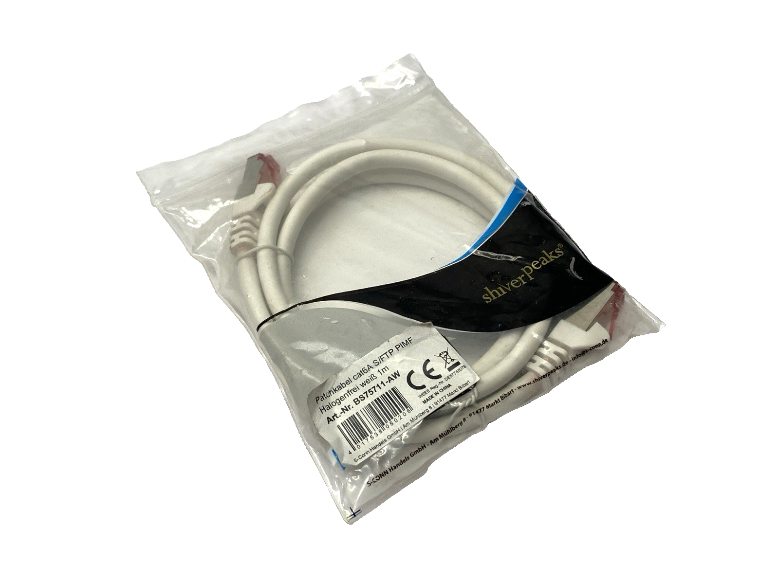 Shiver Peaks BS75711-AW Double Ended Ethernet Cable 1m - Maverick Industrial Sales