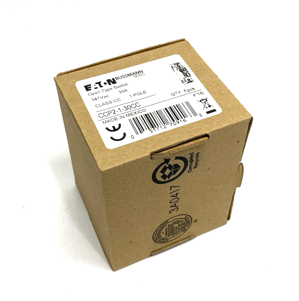 CCP2-1-30CC | Eaton Bussmann Fusible Disconnect Open Type 30A 1-Pole BOX OF 6 - New Other - Maverick Industrial Sales
