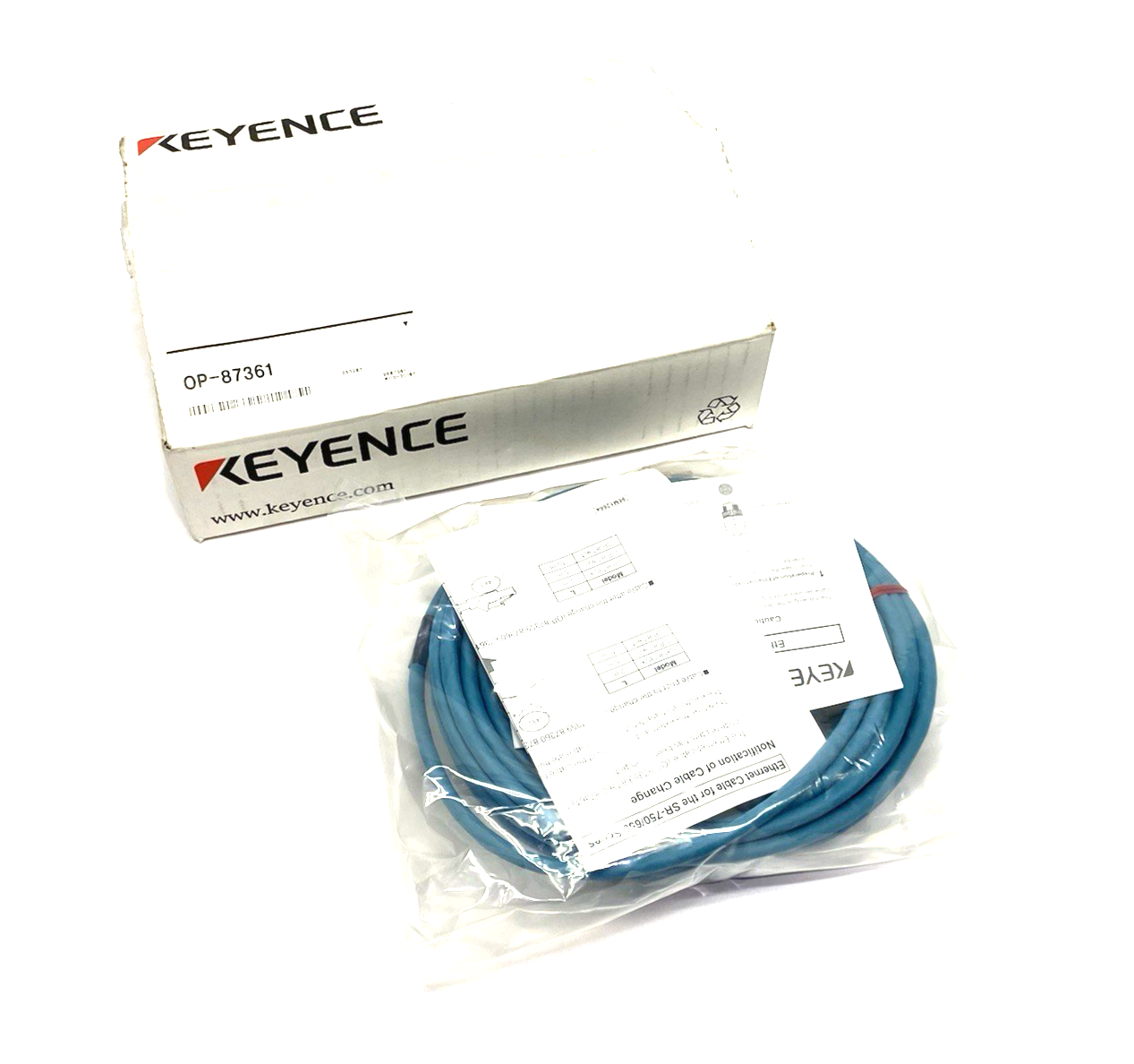 Keyence OP-87361 Ethernet Connection Cable NFPA79 Compatible, 10 m - Maverick Industrial Sales