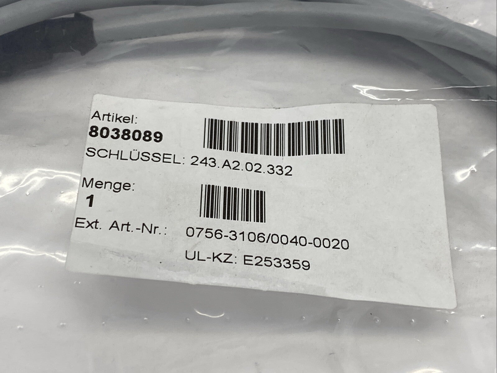 WAGO 756-3106/040-020 Power Cable M/F M12 5-Pin 2m - Maverick Industrial Sales
