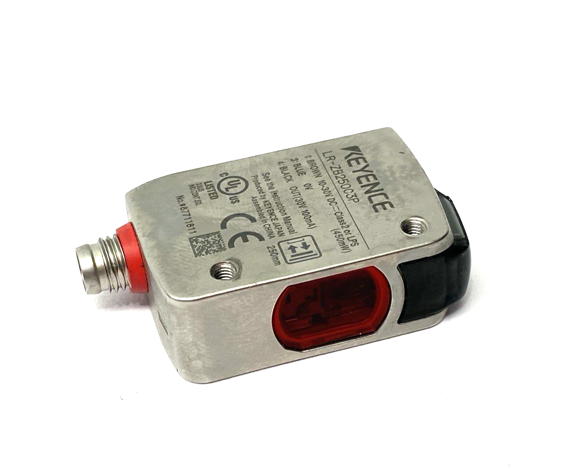 Keyence LR-ZB250C3P Self-Contained CMOS Distance Based Laser Sensor, 3-Pin 250mm - Maverick Industrial Sales