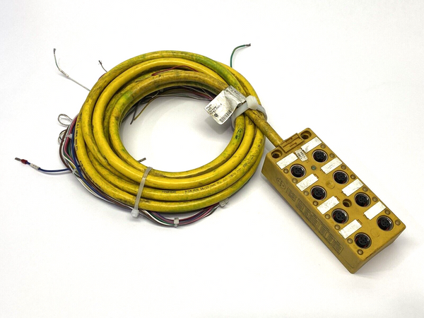 Turck VB 80.5-P7X17-5 Junction Box M12 8-Port U0218 12' CUT CABLE - Maverick Industrial Sales