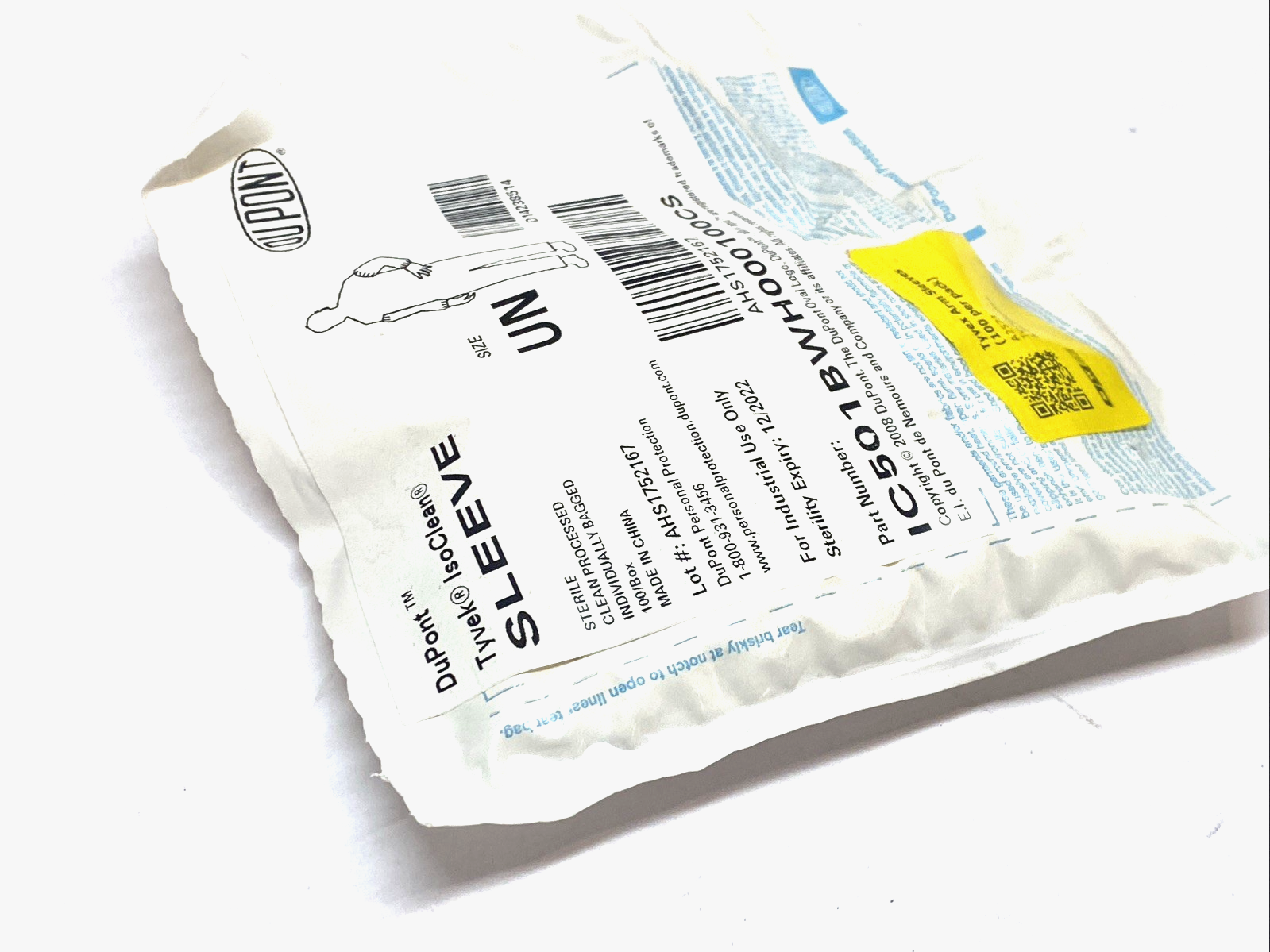 DuPont IC501BWH000100CS Tyvek IsoClean Sterile Sleeve 18" LOT OF 4 - Maverick Industrial Sales