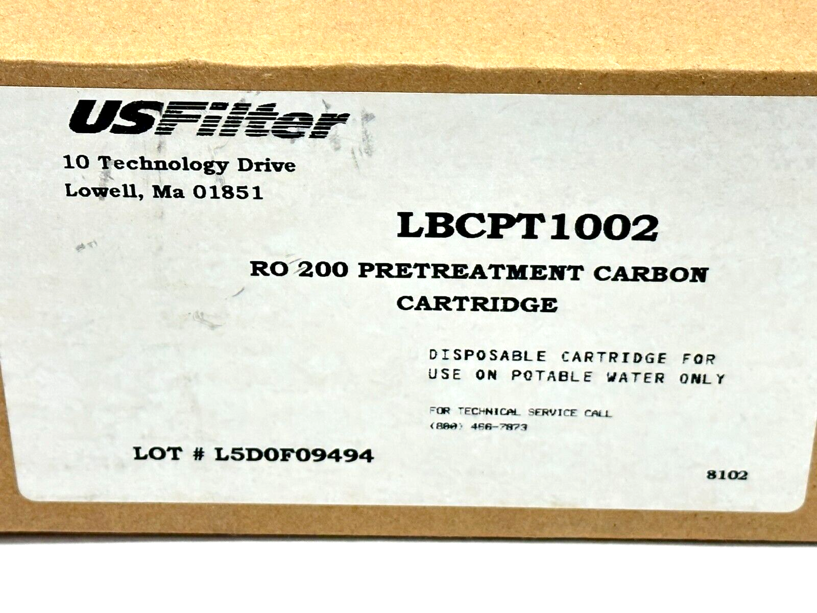 US Filter LBCPT1002 RO 200 Pretreatment Carbon Cartridge - Maverick Industrial Sales