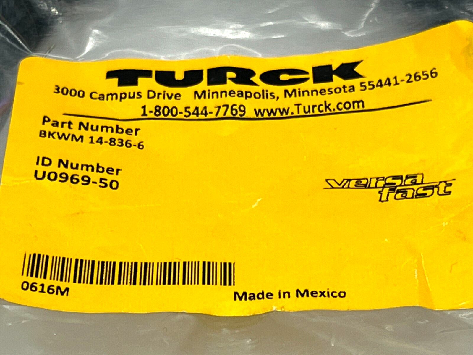 Turck BKWM 14-836-6 Versafast Cordset M16 Female 6M Length U0969-50 - Maverick Industrial Sales
