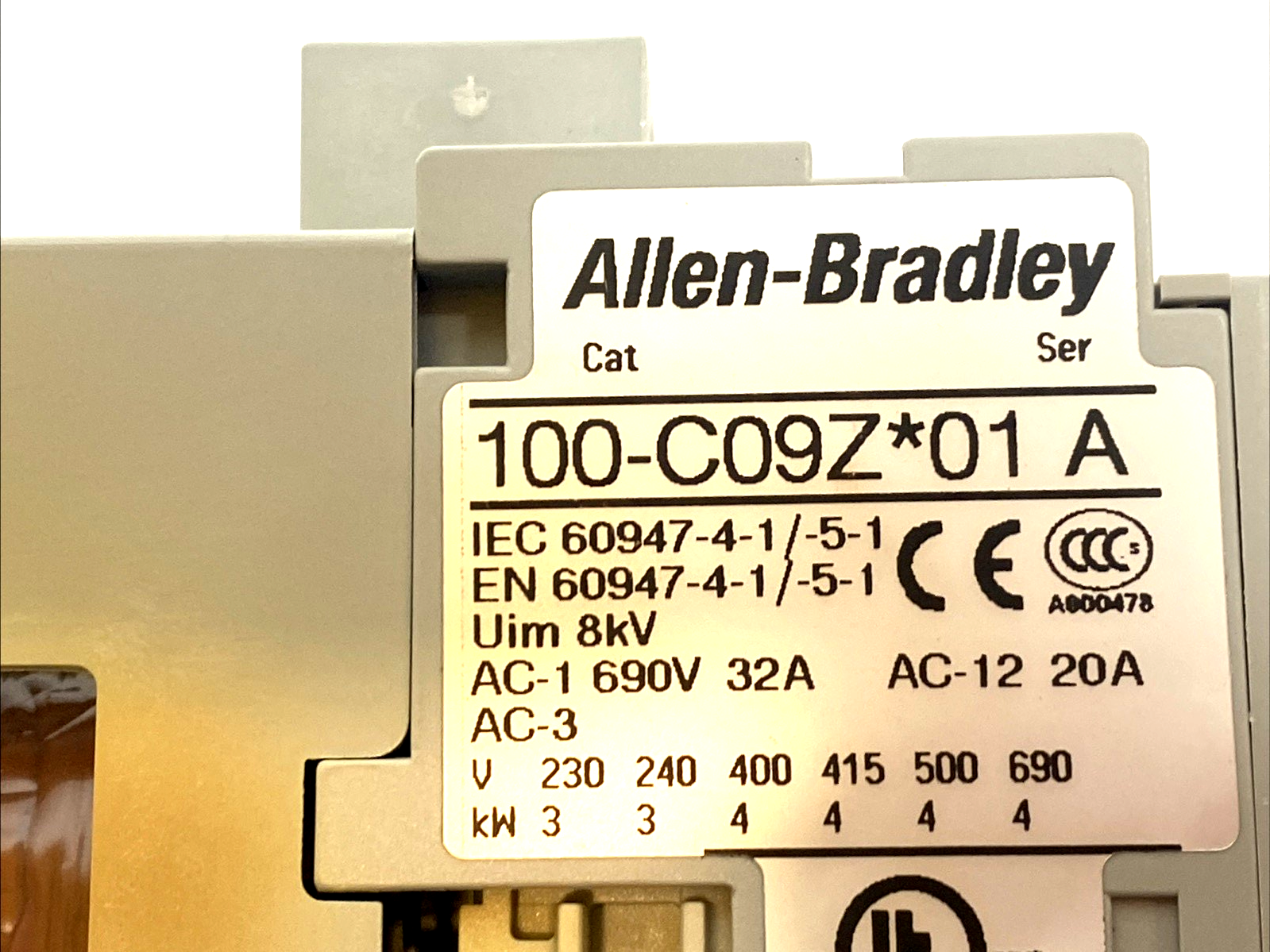 100-C09ZJ01 | Allen‑Bradley 9A 3‑Pole Contactor 24V DC Coil 600V AC IEC - Used - Maverick Industrial Sales
