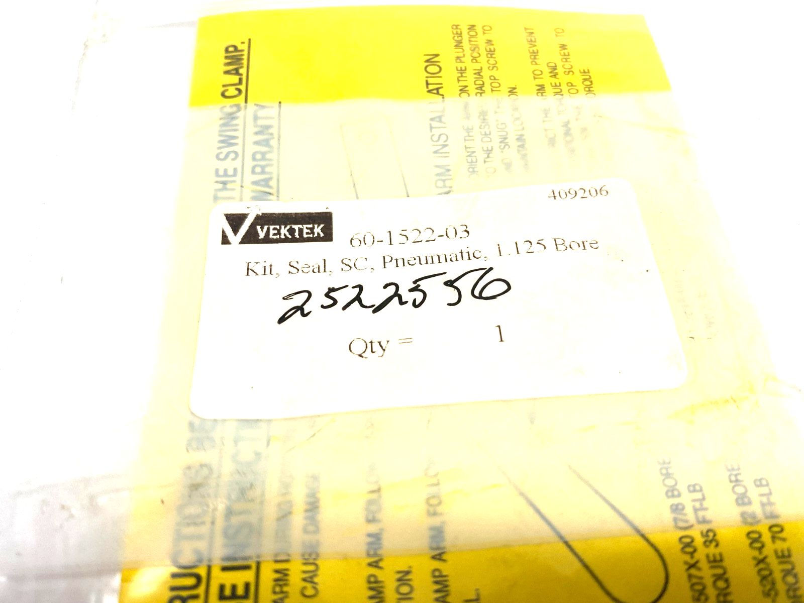 Vektek 60-1522-03 Pneumatic Seal O-Ring Kit 1.125, 2522556 - Maverick Industrial Sales