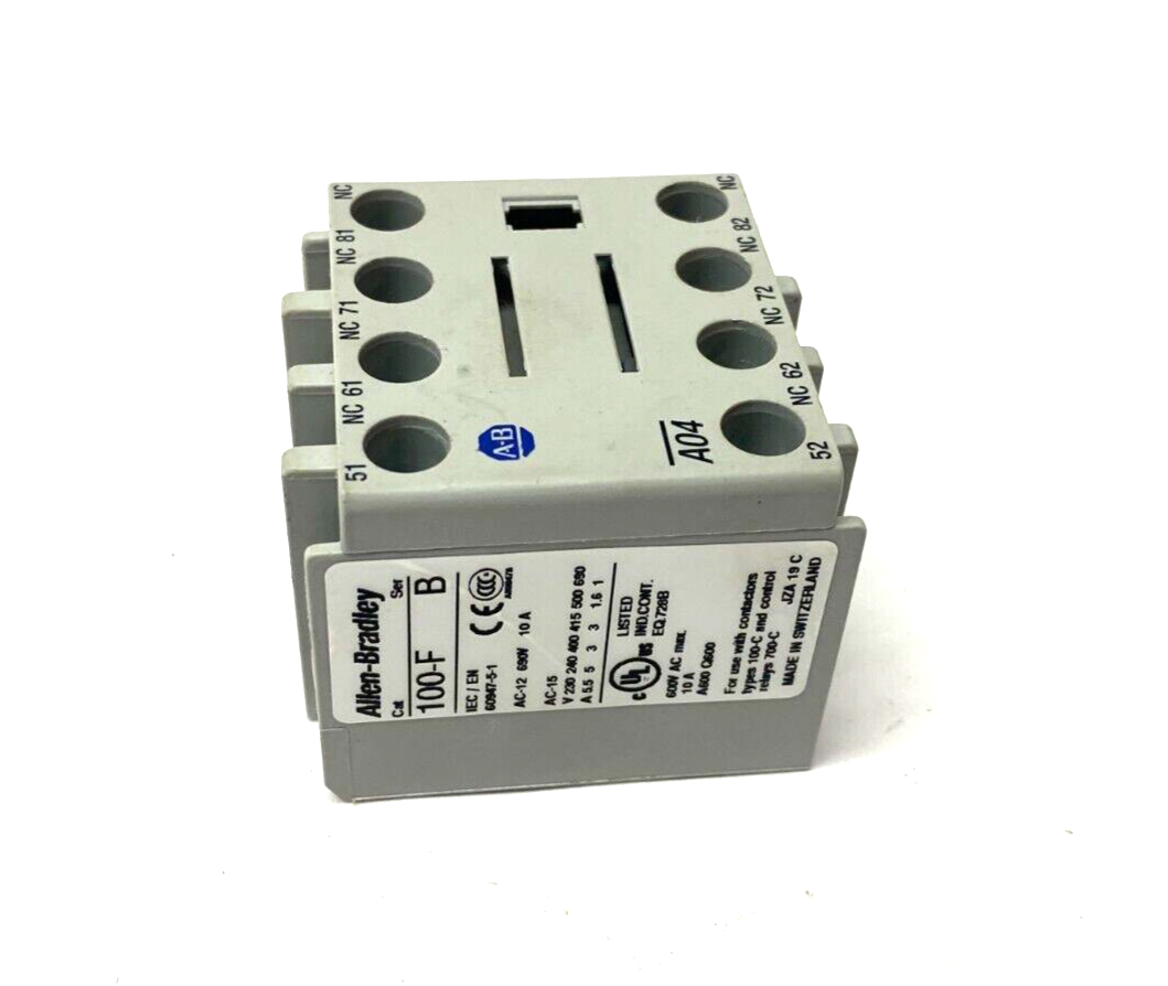 Allen Bradley 100-F Ser. B IEC/EN Contactor Accessory 10A 690V - Maverick Industrial Sales