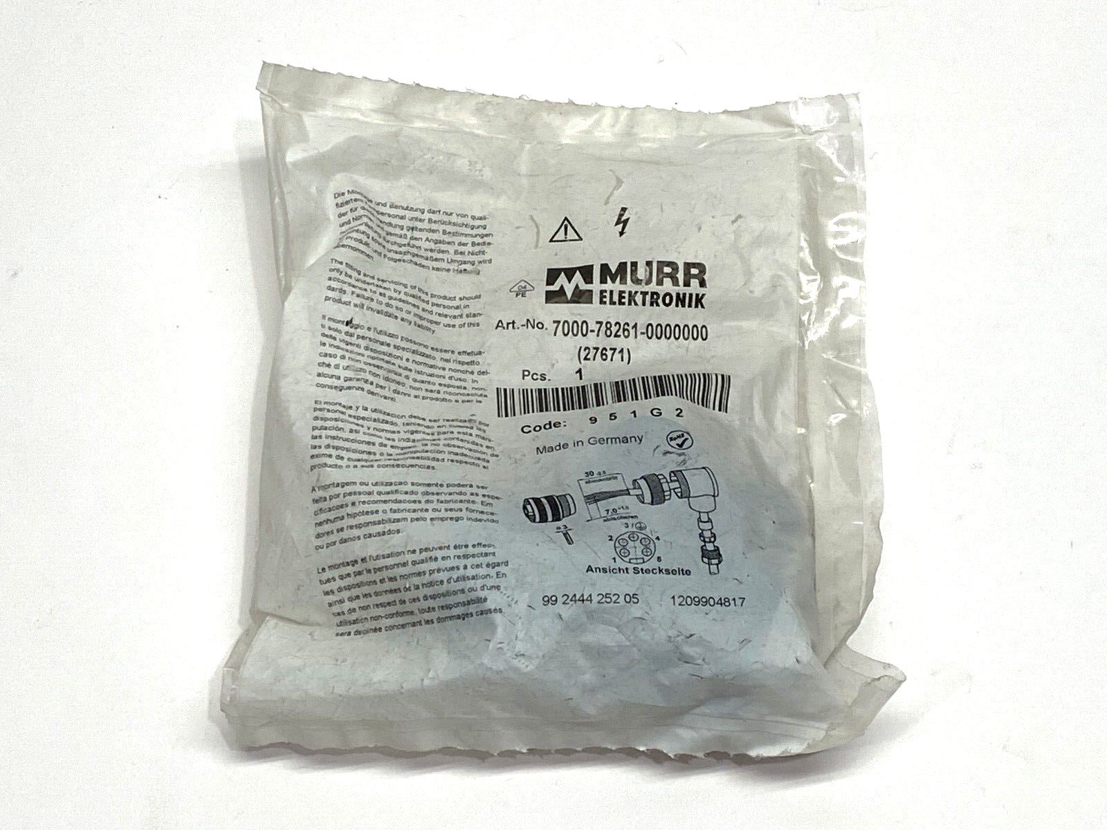 Murrelektronik 7000-78261-0000000 M12 Right Angle Female Connector - Maverick Industrial Sales