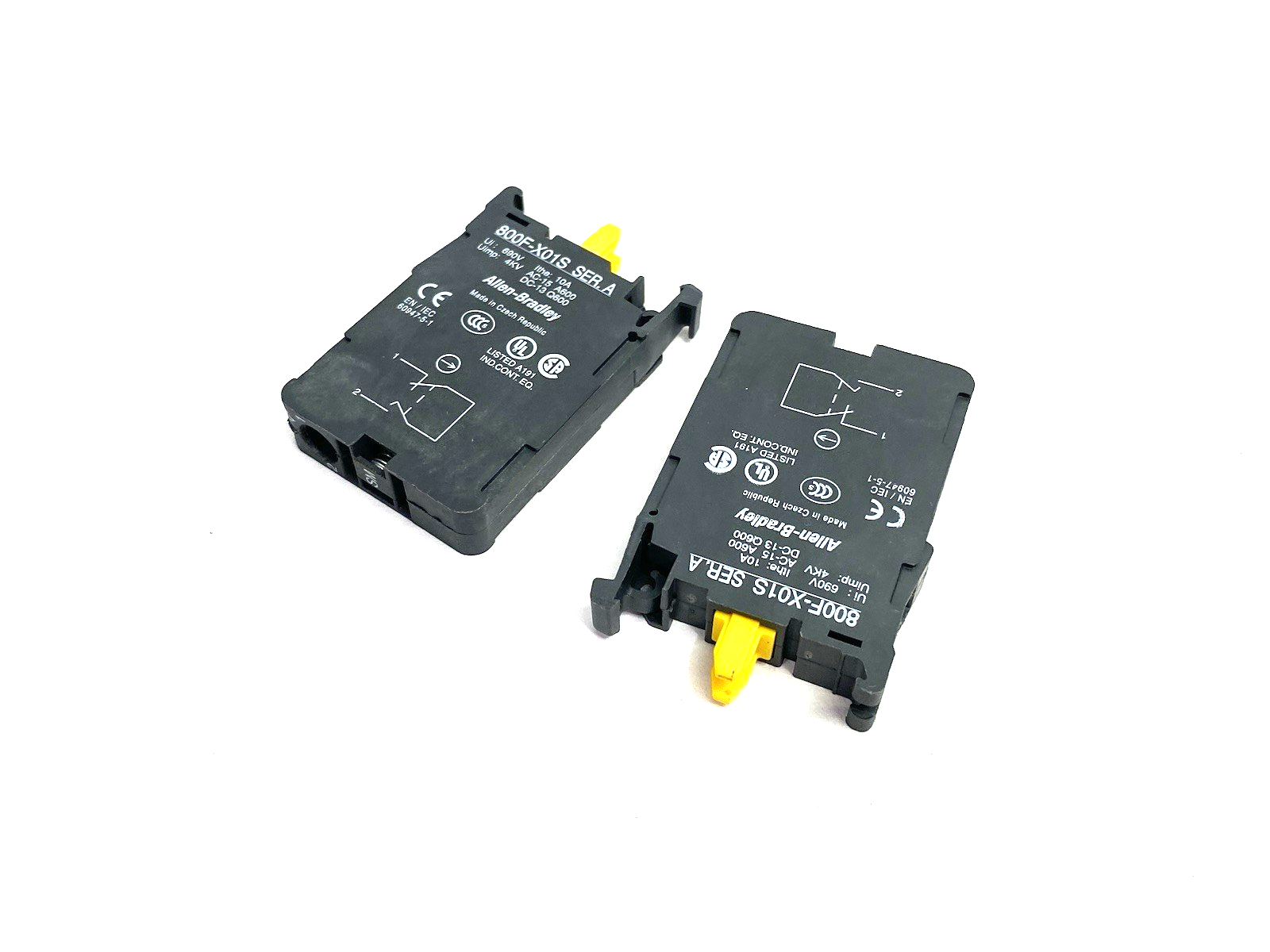 800F-X01S | Allen Bradley Ser. A Contact Block, 22mm LOT OF 2 - Used - Maverick Industrial Sales