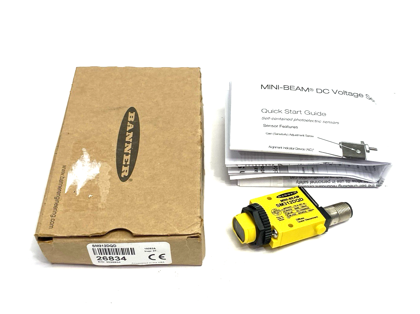 SM312DQD | Banner MINI-BEAM: Diffuse Standard Sensor, Bipolar Output, 26834 - New – Open box - Maverick Industrial Sales