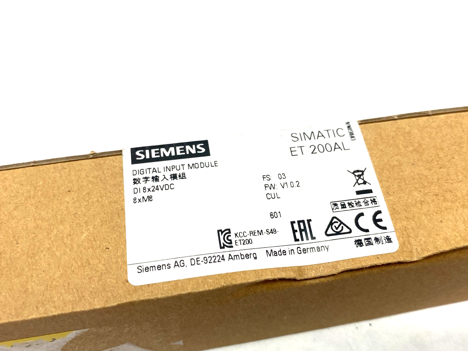 Siemens 6ES7 141-5BF00-0BA0 SIMATIC ET 200AL Digital Input Module DI 8x 24VDC - Maverick Industrial Sales