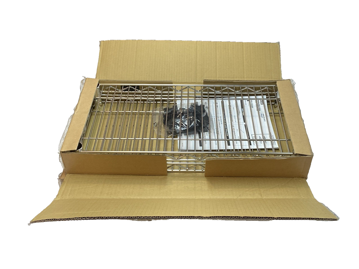 Uline H-8392 Stainless Steel Wire Shelves 24" x 12" NO LEGS LOT OF 4 - Maverick Industrial Sales