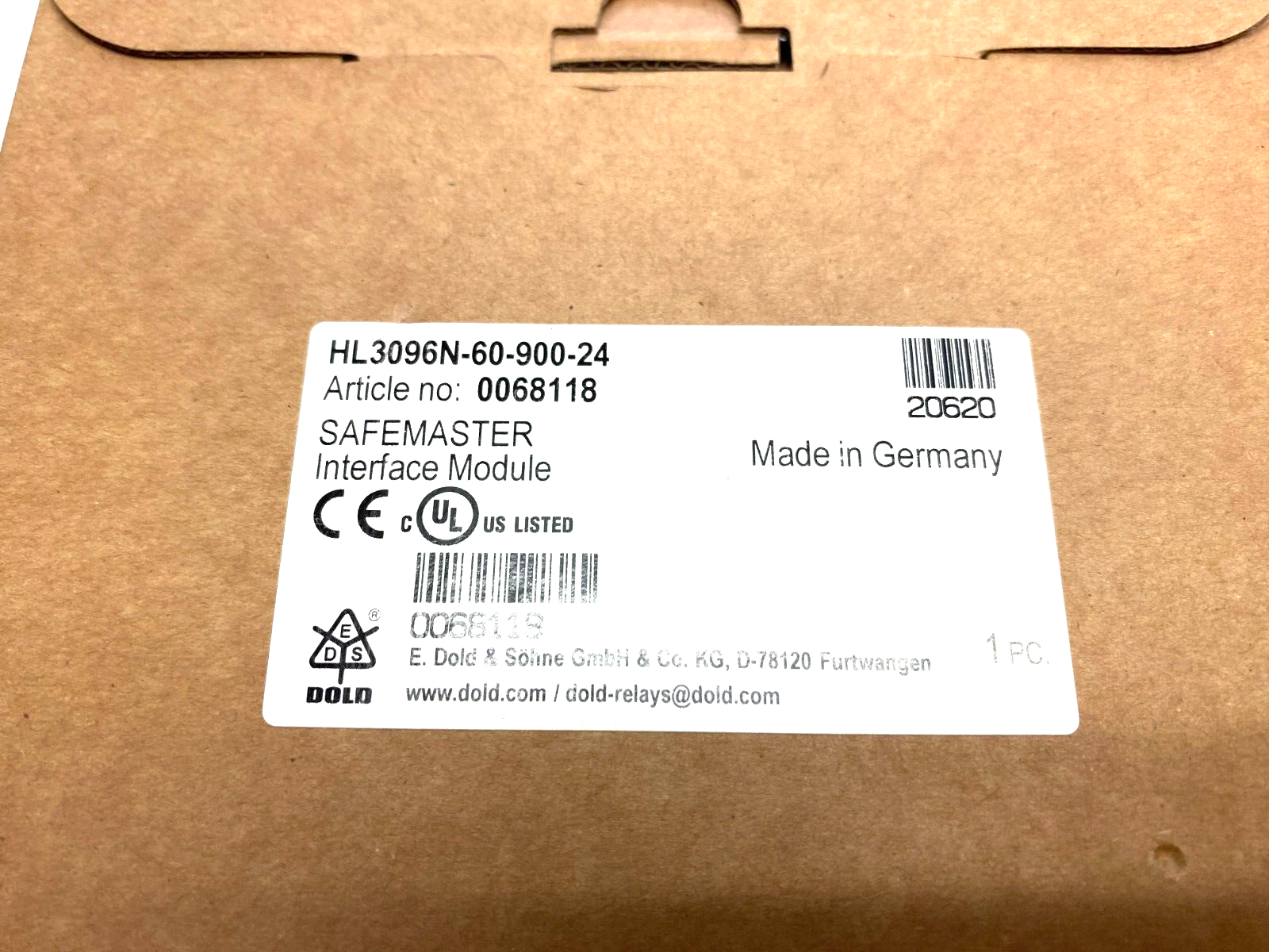 E. Dold & Söhne HL3096N-60-900-24 Safemaster Interface Module 0068118 - Maverick Industrial Sales