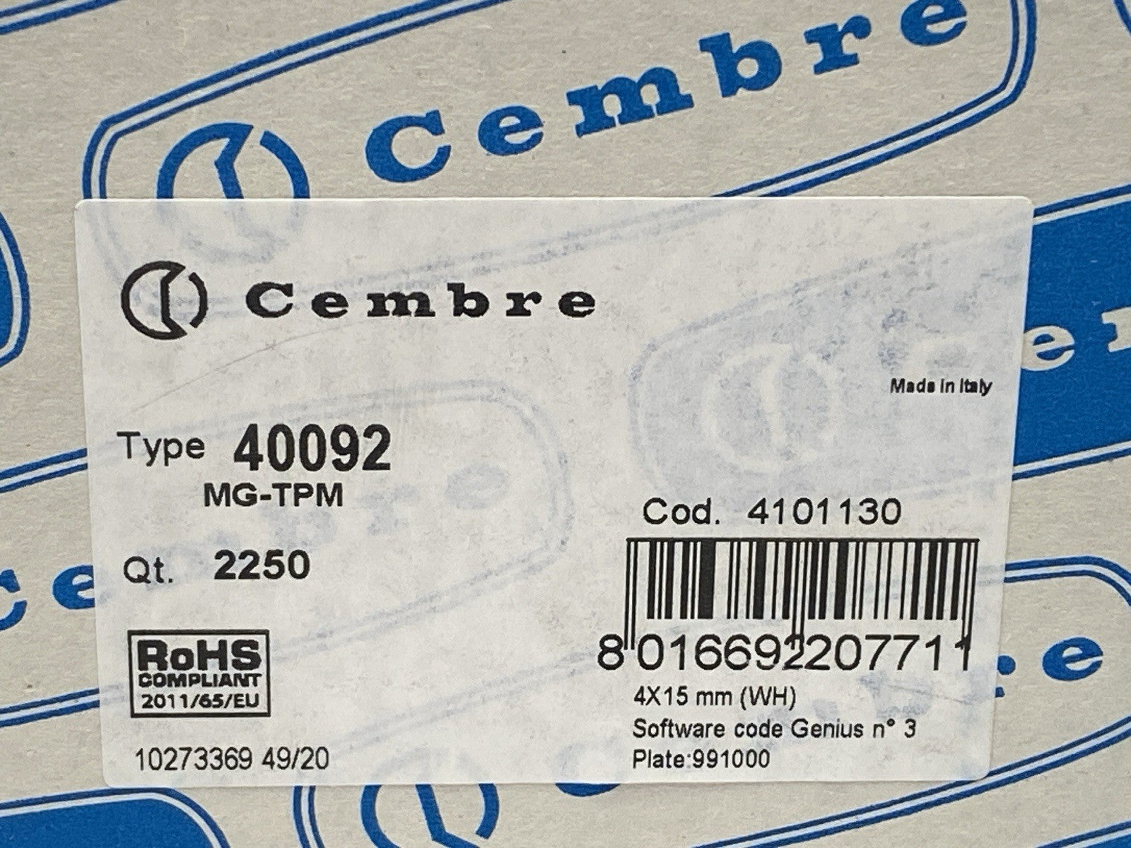 Cembre 40092 Terminal Marker Tags MG-TPM QTY OF 1800 - Maverick Industrial Sales