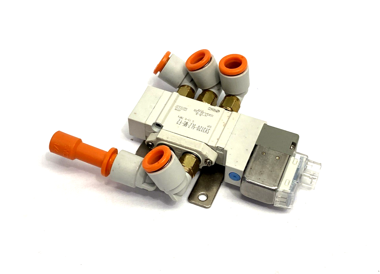 SY3120-5LZ-M5-F2 | SMC Solenoid Valve 2-Pos. Single M5 Ports w/ Bracket - Used - Maverick Industrial Sales
