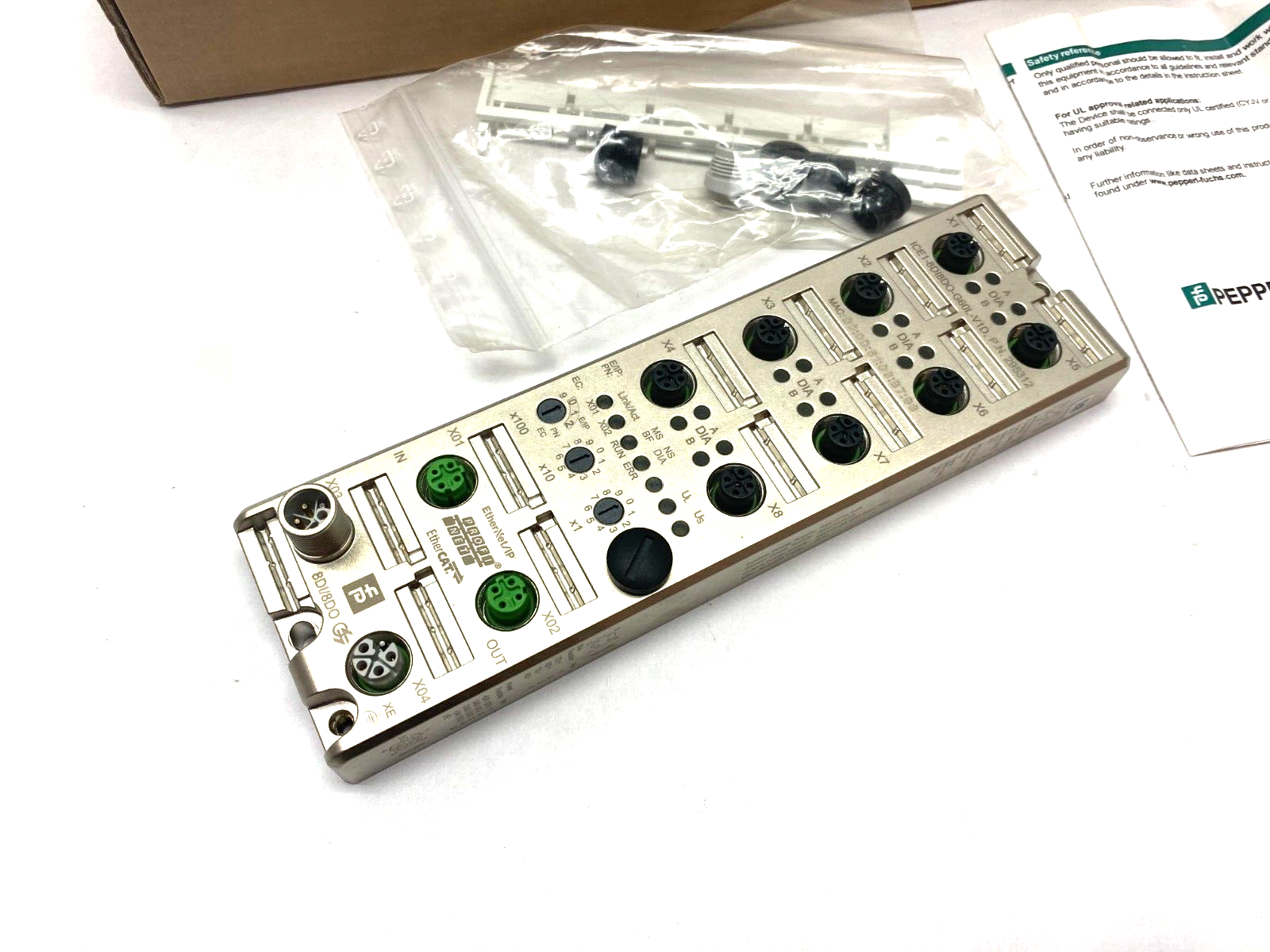 Pepperl+Fuchs ICE1-8DI8DO-G60L-V1D Ethernet Fieldbus Module 295312 - Maverick Industrial Sales