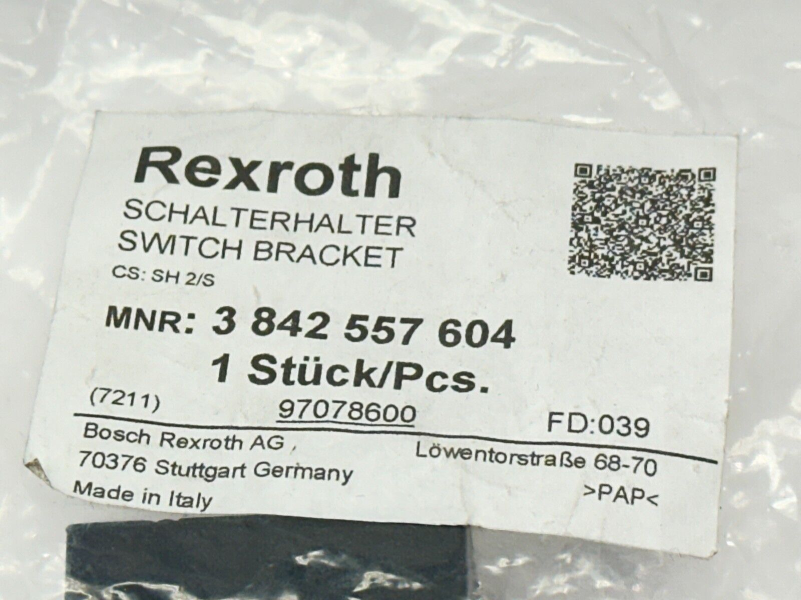 Bosch Rexroth 3842557604 Switch Bracket SH 2/S - Maverick Industrial Sales