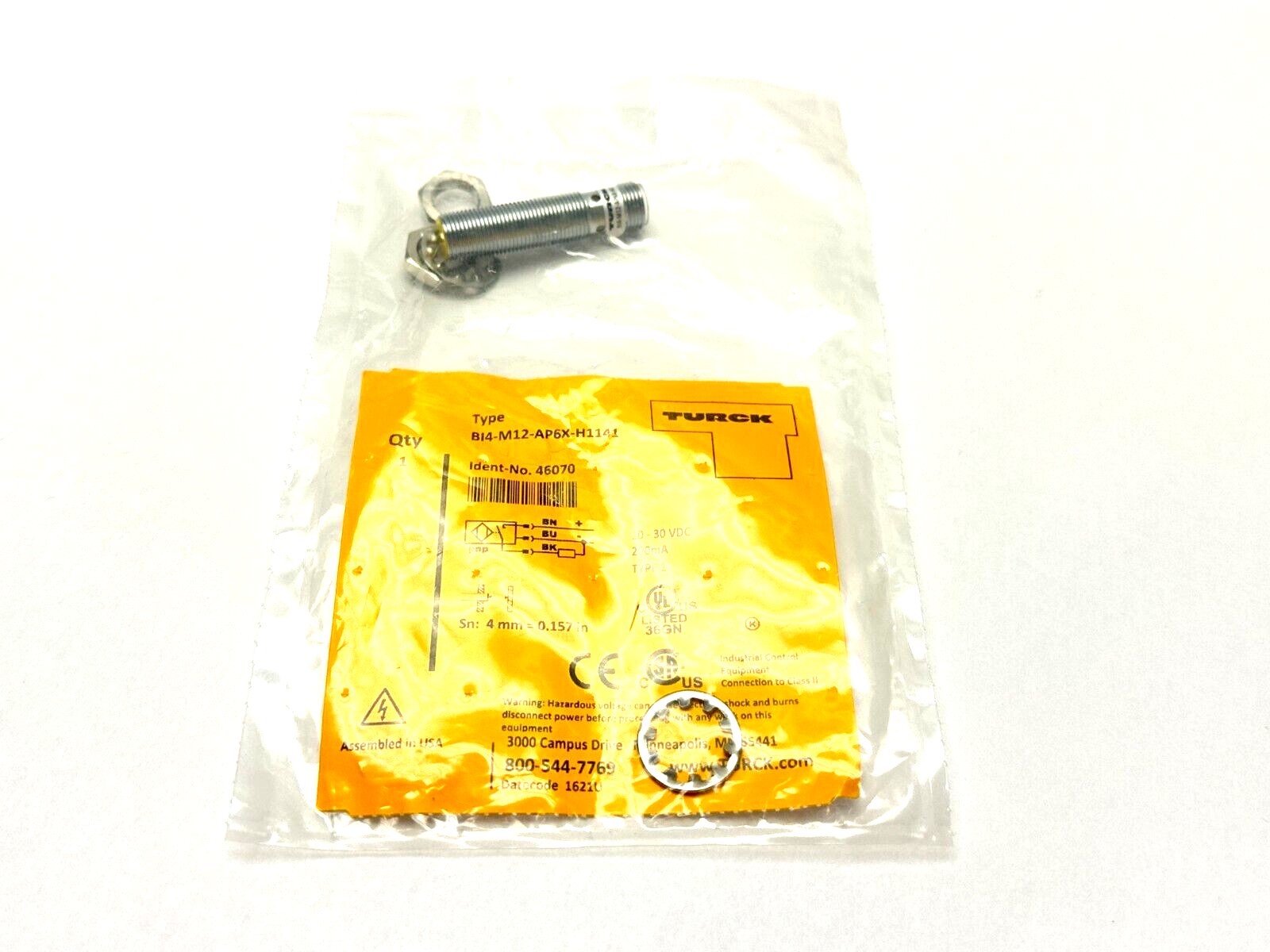 Turck BI4-M12-AP6X-H1141 Inductive Proximity Sensor 46070 - Maverick Industrial Sales